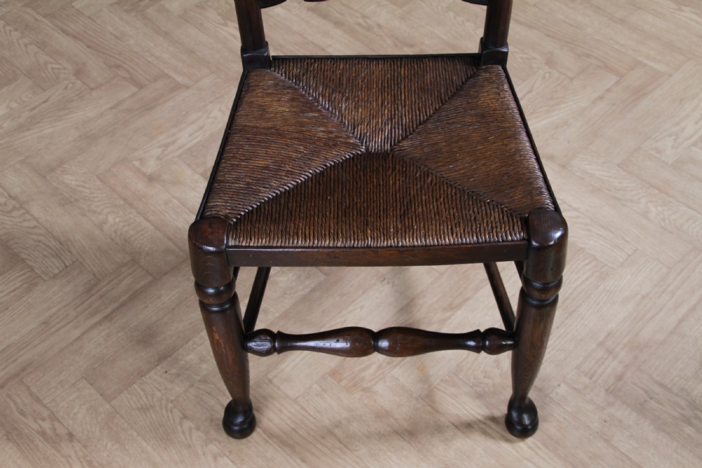 Titchmarsh & Goodwin Set of 9 Ladder Back Solid Oak Rush Seated Dining Chairs 8 View XI