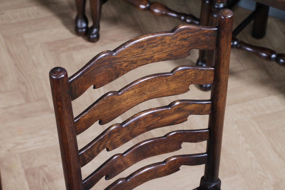 Titchmarsh & Goodwin Set of 9 Ladder Back Solid Oak Rush Seated Dining Chairs 8 View XIX