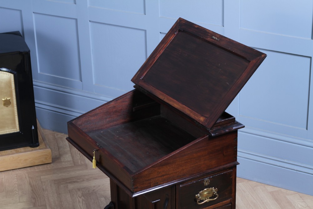 Antique Original Edwardian Walnut 3 Drawer Davenport Writing Desk C1890 View VI