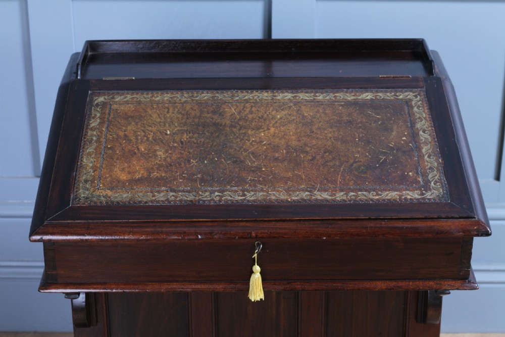 Antique Original Edwardian Walnut 3 Drawer Davenport Writing Desk C1890 View VIII