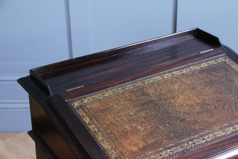 Antique Original Edwardian Walnut 3 Drawer Davenport Writing Desk C1890 View IX