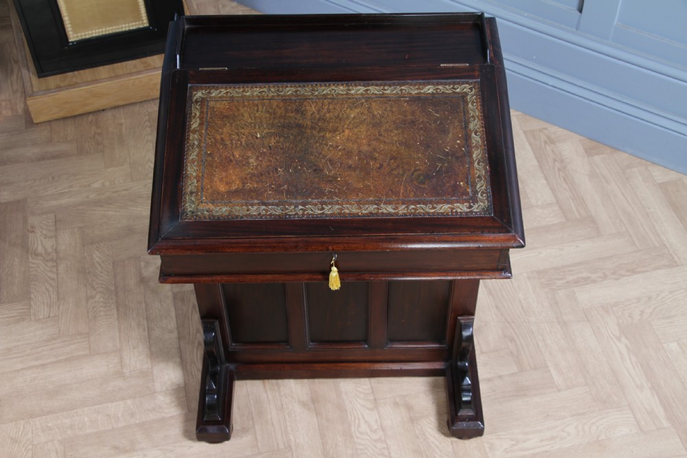 Antique Original Edwardian Walnut 3 Drawer Davenport Writing Desk C1890 View XIX