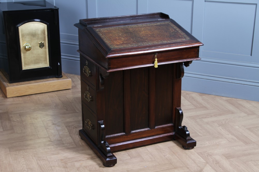 Antique Original Edwardian Walnut 3 Drawer Davenport Writing Desk C1890 View XXI