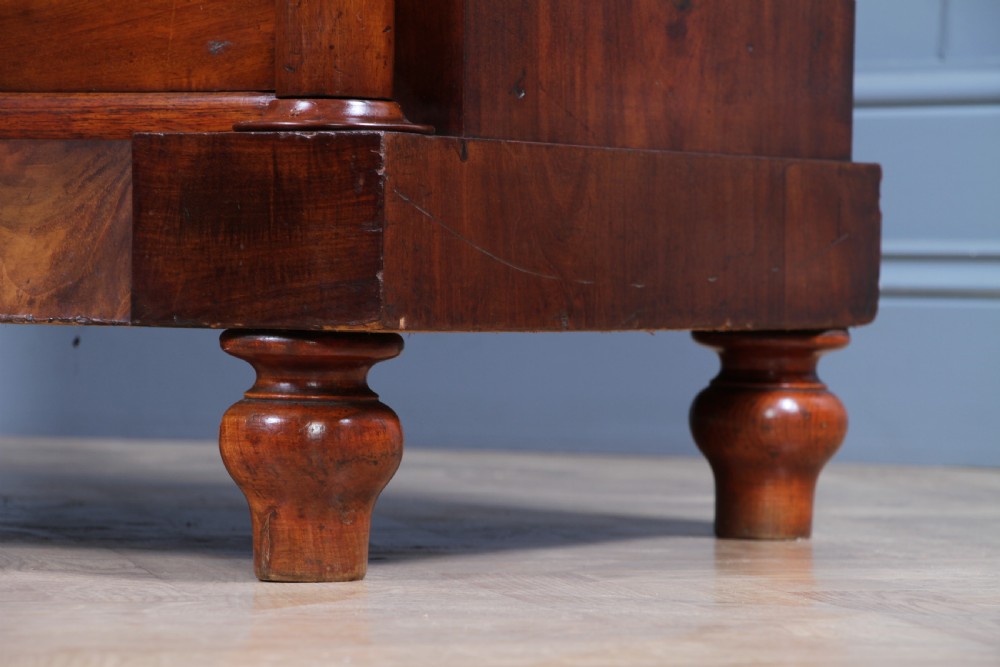 Original Antique Victorian Flame Grain Tall Mahogany Scottish Chest of 6 Drawers View XXII