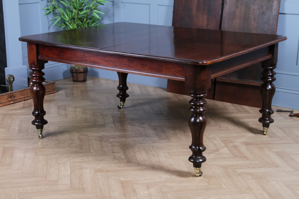 Antique Early Victorian Solid Mahogany Grand Wind Out 2 Leaf Dining Table C1840 View XXII