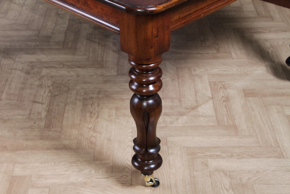 Antique Early Victorian Solid Mahogany Grand Wind Out 2 Leaf Dining Table C1840 View XXV