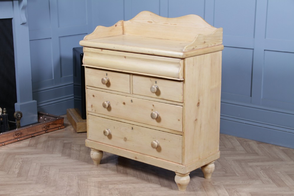 Original Antique Victorian Natural Light Pine Washstand Chest of 5 Drawers C1870 View XVI