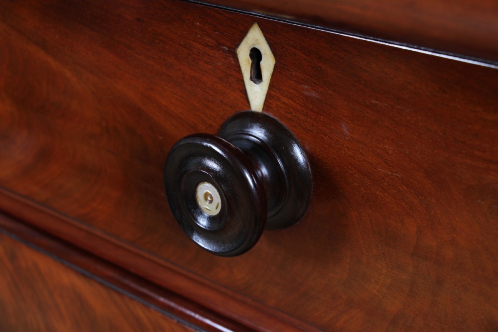 Oustanding Quality Antique Original Victorian Flame Mahogany Large Scottish Chest of 6 Drawers C1870 View VII