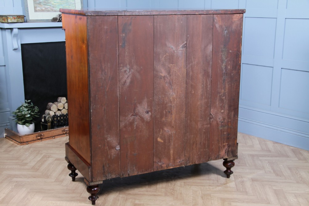 Oustanding Quality Antique Original Victorian Flame Mahogany Large Scottish Chest of 6 Drawers C1870 View XXIV