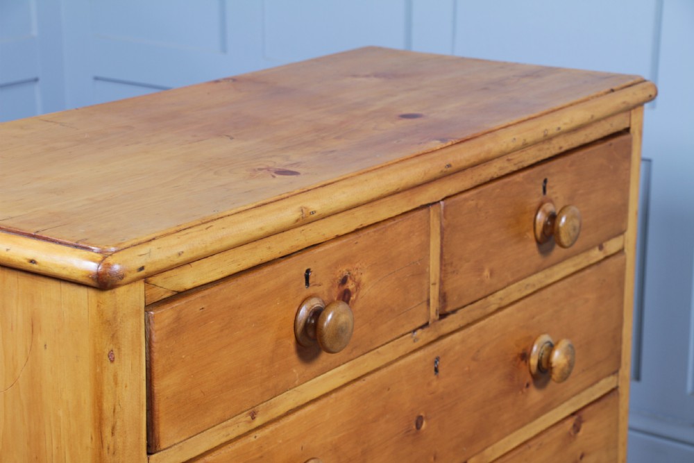 Original Antique Victorian Stripped Pine Chest of 5 Drawers Restored C1880 View VIII