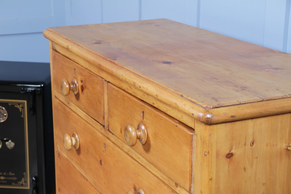 Original Antique Victorian Stripped Pine Chest of 5 Drawers Restored C1880 View XIV