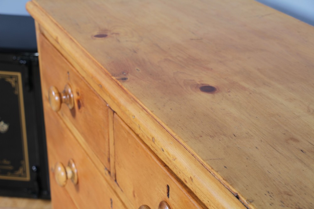 Original Antique Victorian Stripped Pine Chest of 5 Drawers Restored C1880 View XVII