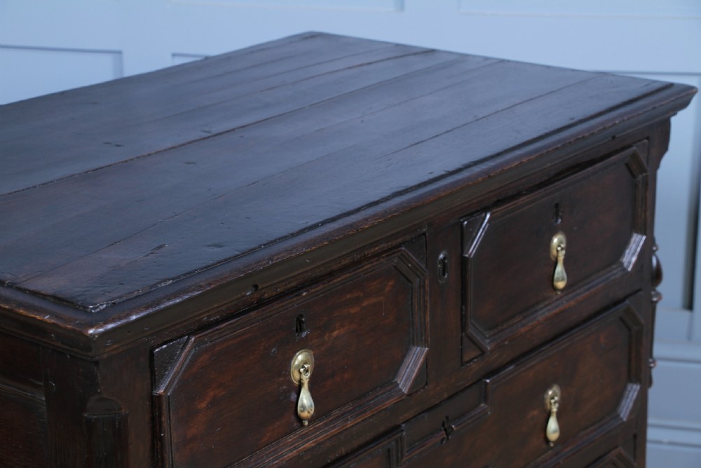 Original 17th Century Antique Jacobean Oak Chest of 6 Drawers Primitive C1680 View VI