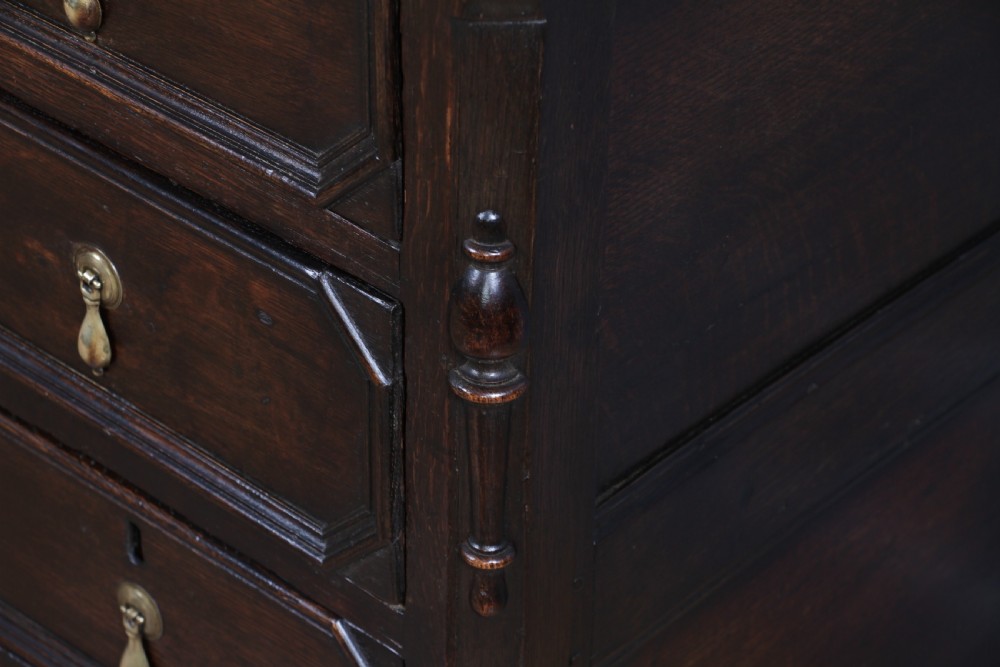 Original 17th Century Antique Jacobean Oak Chest of 6 Drawers Primitive C1680 View XI