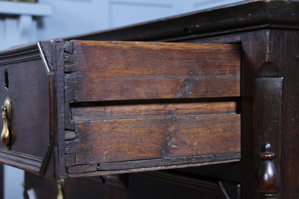 Original 17th Century Antique Jacobean Oak Chest of 6 Drawers Primitive C1680 View XIII