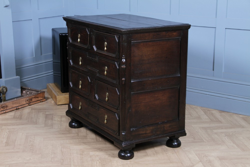 Original 17th Century Antique Jacobean Oak Chest of 6 Drawers Primitive C1680 View XX