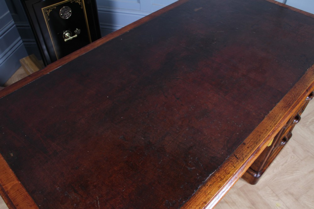 Antique American Smith & Co Maple 9 Drawer Twin Pedestal Writing Desk C1860 View XIII
