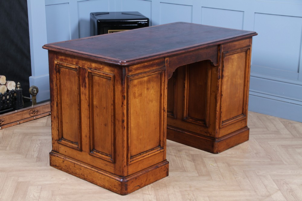 Antique American Smith & Co Maple 9 Drawer Twin Pedestal Writing Desk C1860 View XVIII