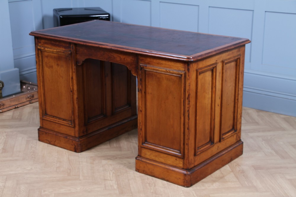 Antique American Smith & Co Maple 9 Drawer Twin Pedestal Writing Desk C1860 View XIX