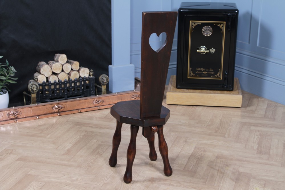 Antique Edwardian Arts & Crafts Fruitwood Small Spinning Chair Stool C1900 View VI
