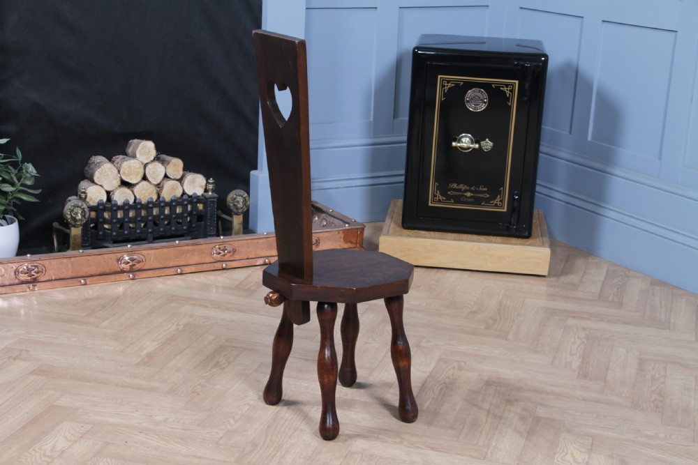 Antique Edwardian Arts & Crafts Fruitwood Small Spinning Chair Stool C1900 View VII