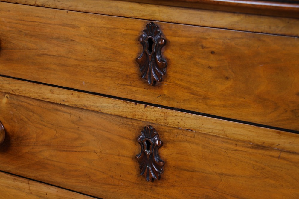 Antique Original Victorian Figured Walnut Bobbin Turned Large Scottish Chest of 6 Drawers 1850 View XI
