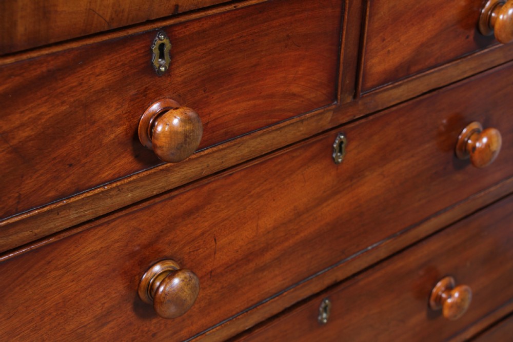 Original Antique Victorian Mahogany Compact Chest of 5 Drawers Restored C1870 View VIII