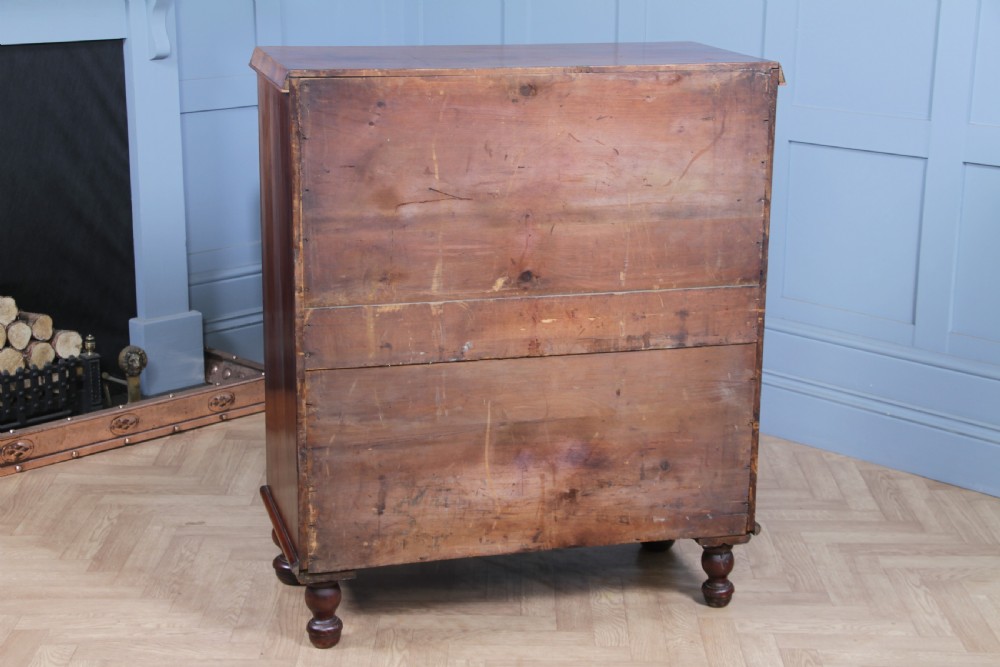 Original Antique Victorian Mahogany Compact Chest of 5 Drawers Restored C1870 View XIX