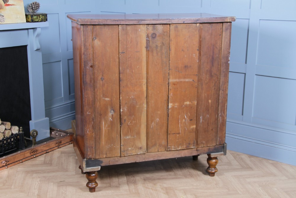Original Antique Victorian Flame Grain Tall Bobbin Turned Mahogany Scottish Chest of 6 Drawers View XIV