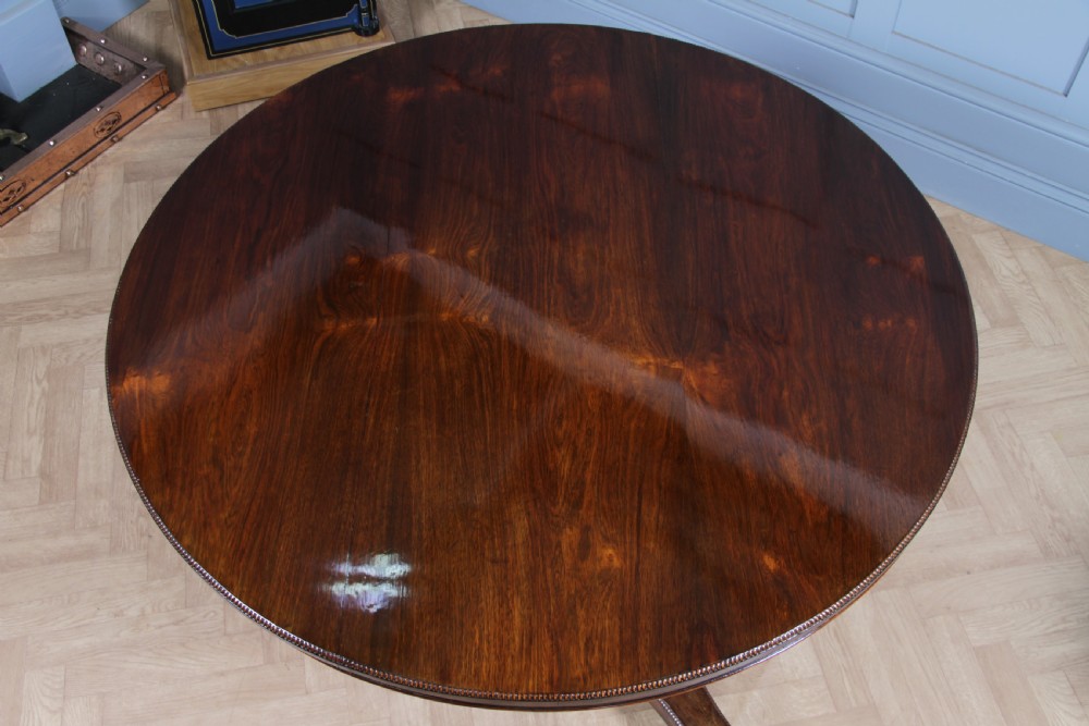 Antique Regency William IV Rosewood Grand Tilt Top Round Dining Table C1830 View II