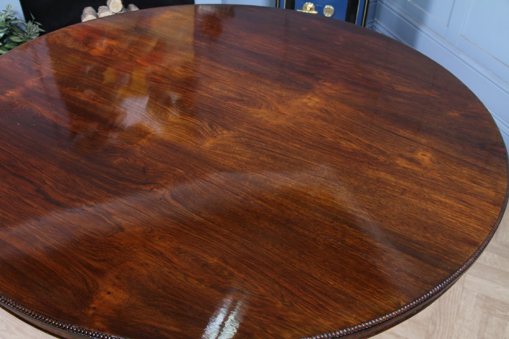 Antique Regency William IV Rosewood Grand Tilt Top Round Dining Table C1830 View V