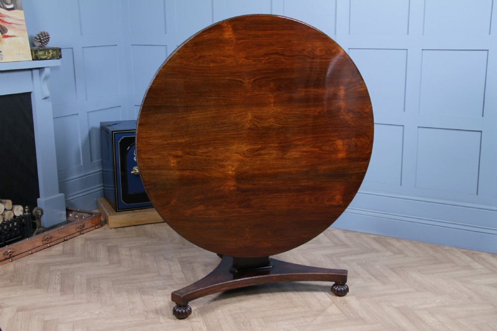 Antique Regency William IV Rosewood Grand Tilt Top Round Dining Table C1830 View VII
