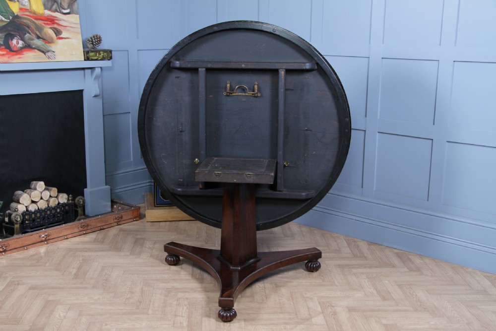 Antique Regency William IV Rosewood Grand Tilt Top Round Dining Table C1830 View IX