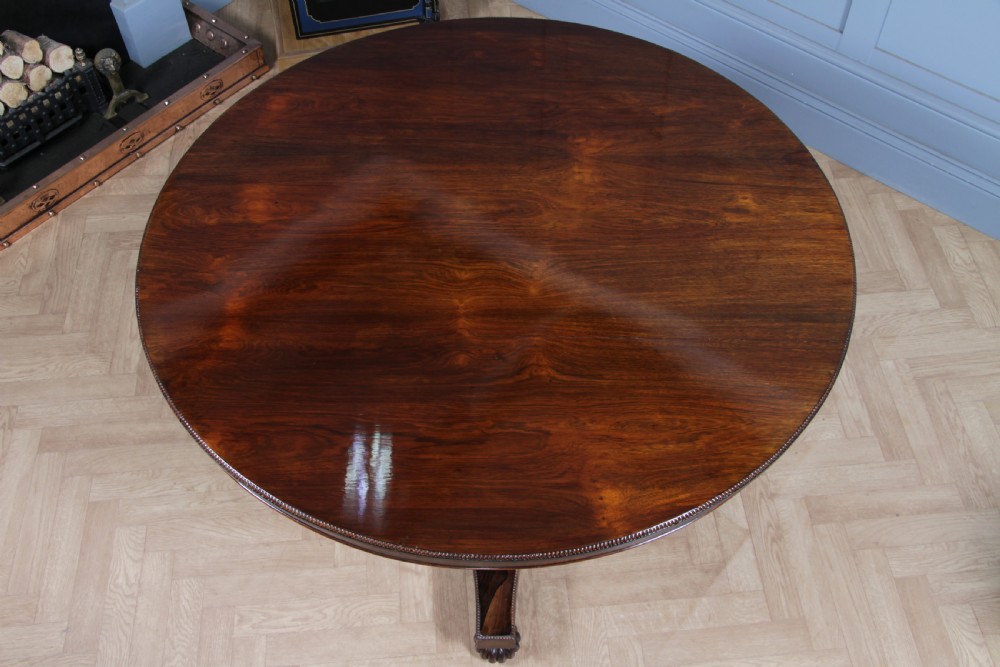Antique Regency William IV Rosewood Grand Tilt Top Round Dining Table C1830 View XVI