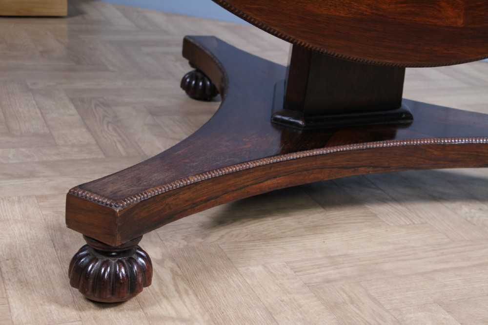 Antique Regency William IV Rosewood Grand Tilt Top Round Dining Table C1830 View XX