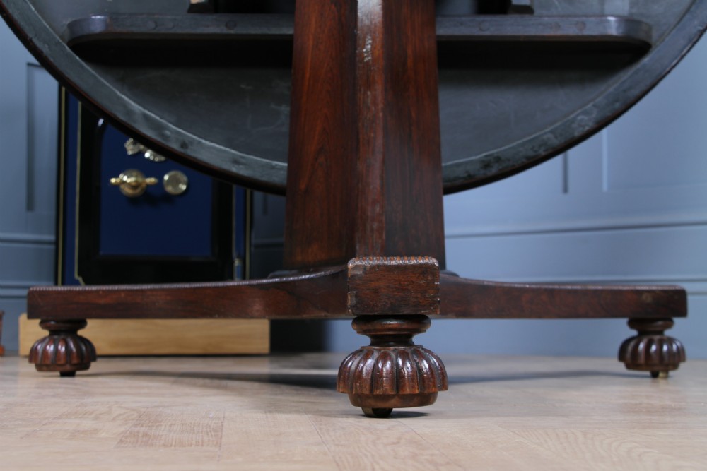 Antique Regency William IV Rosewood Grand Tilt Top Round Dining Table C1830 View XXII