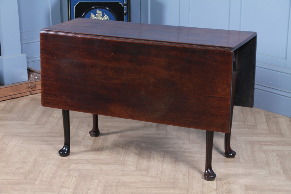 Original Antique Georgian Solid Mahogany Drop Leaf Queen Anne Dining Table C1840