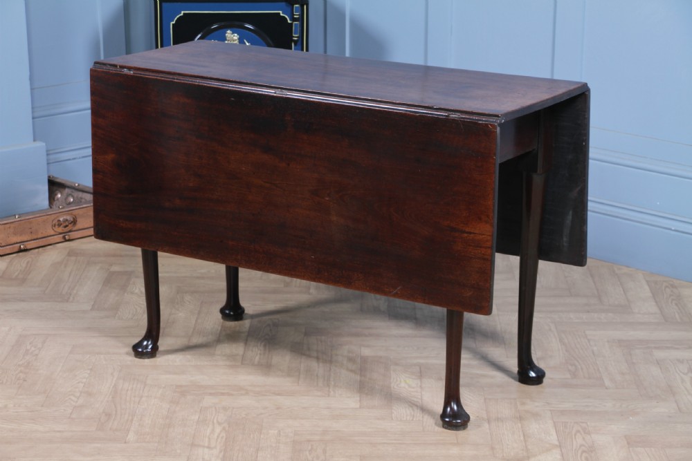 Original Antique Georgian Solid Mahogany Drop Leaf Queen Anne Dining Table C1840 View II