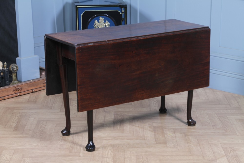 Original Antique Georgian Solid Mahogany Drop Leaf Queen Anne Dining Table C1840 View IV