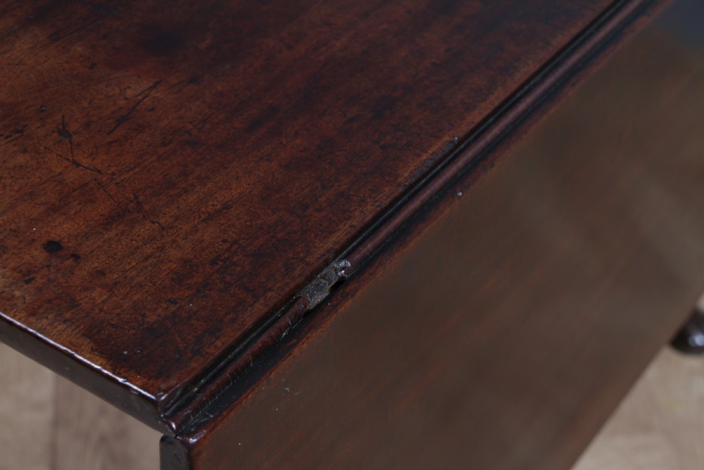 Original Antique Georgian Solid Mahogany Drop Leaf Queen Anne Dining Table C1840 View VIII