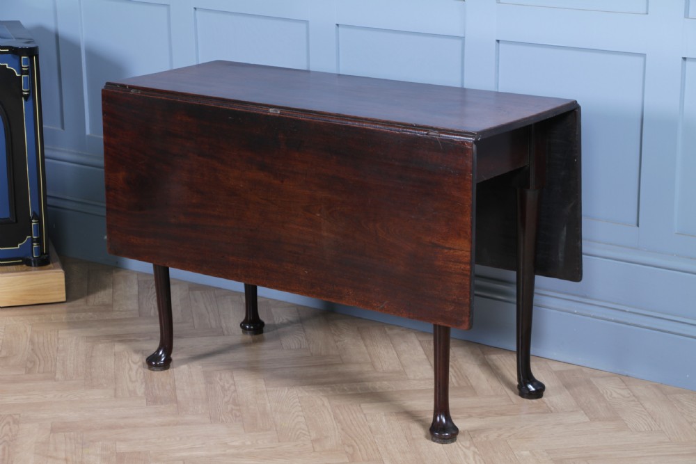 Original Antique Georgian Solid Mahogany Drop Leaf Queen Anne Dining Table C1840 View X