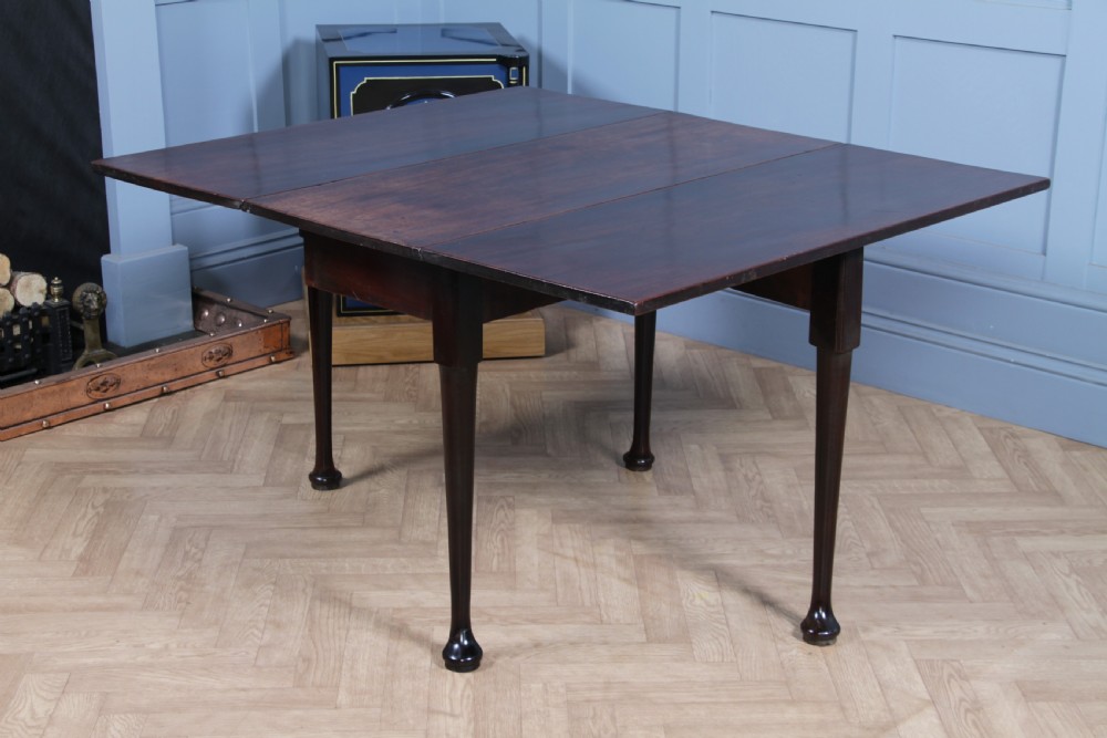 Original Antique Georgian Solid Mahogany Drop Leaf Queen Anne Dining Table C1840 View XIII