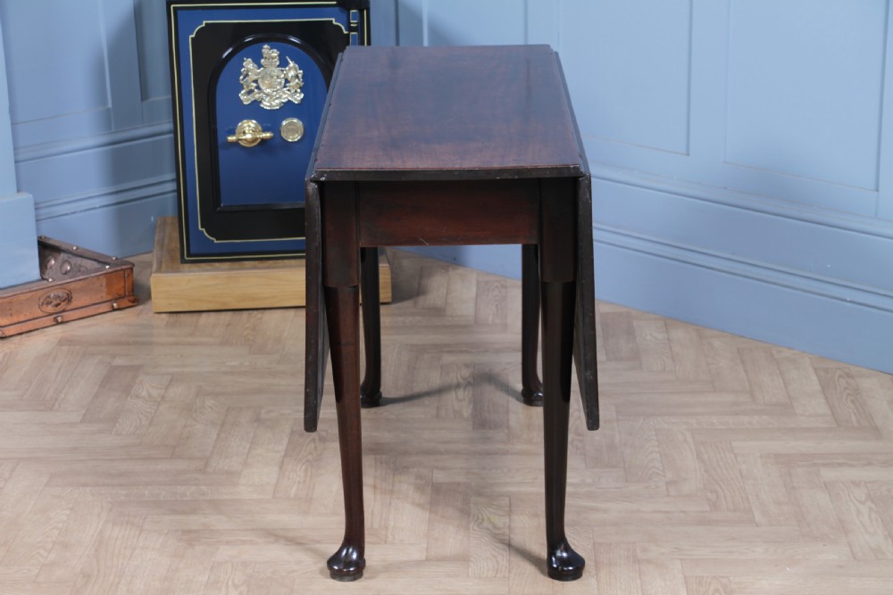 Original Antique Georgian Solid Mahogany Drop Leaf Queen Anne Dining Table C1840 View XIV