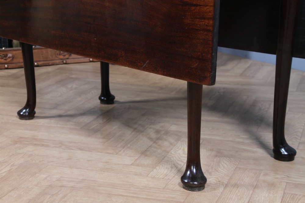 Original Antique Georgian Solid Mahogany Drop Leaf Queen Anne Dining Table C1840 View XV