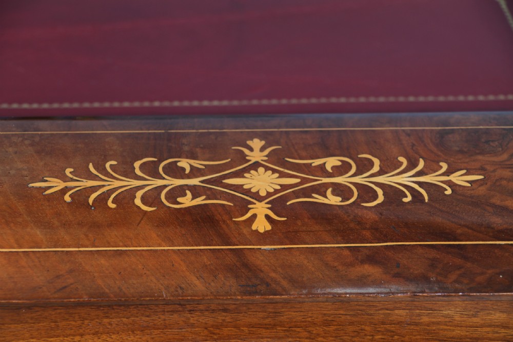 Original Antique Victorian Walnut 4 Drawer Davenport Desk Inlaid Restored C1880 View XVI