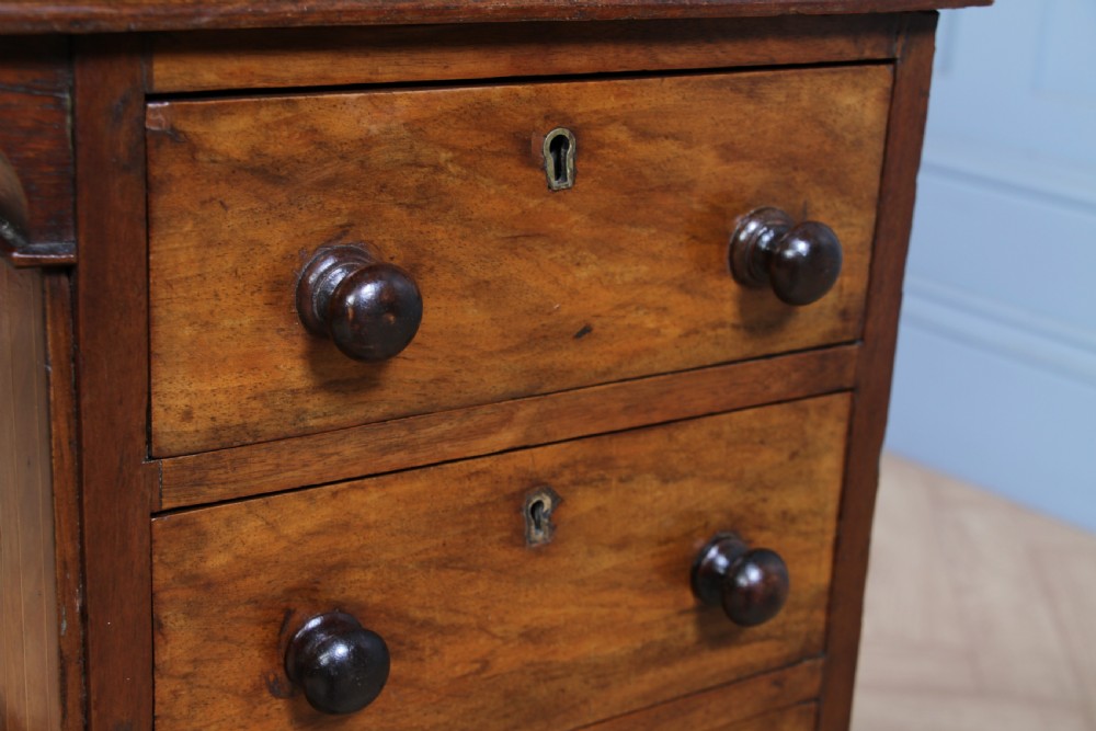 Original Antique Victorian Walnut 4 Drawer Davenport Desk Inlaid Restored C1880 View XX