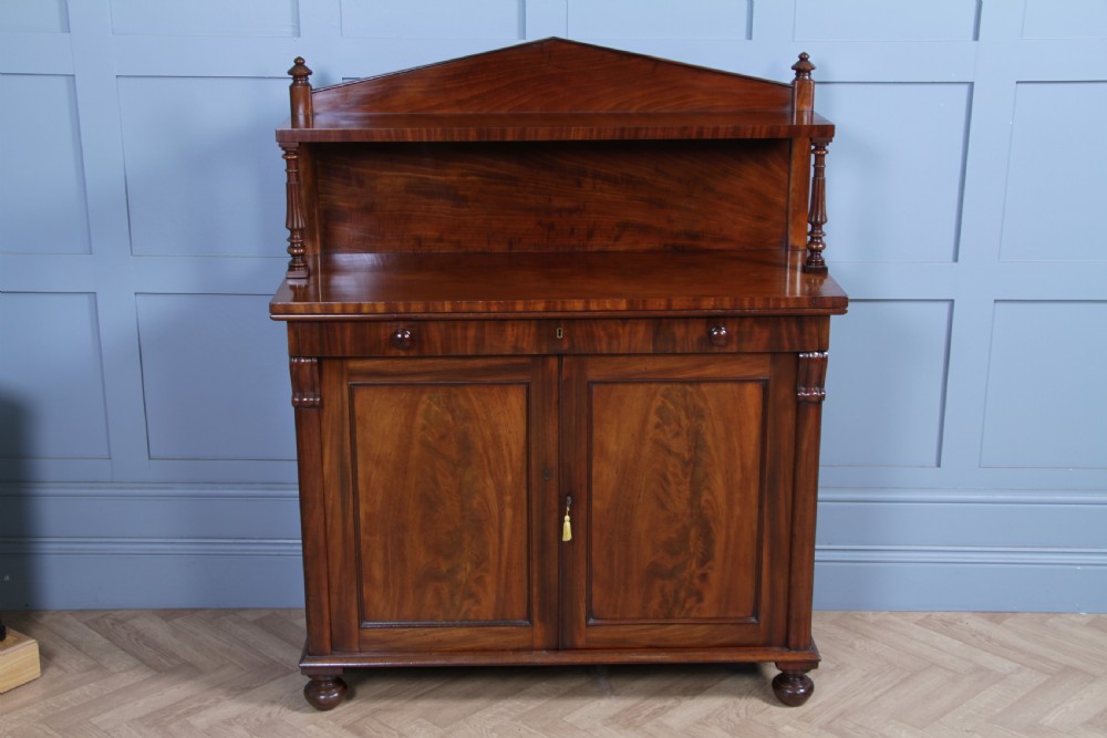 Original Antique Regency Georgian Flame Grain Mahogany Chiffonier Sideboard 1820 View IV