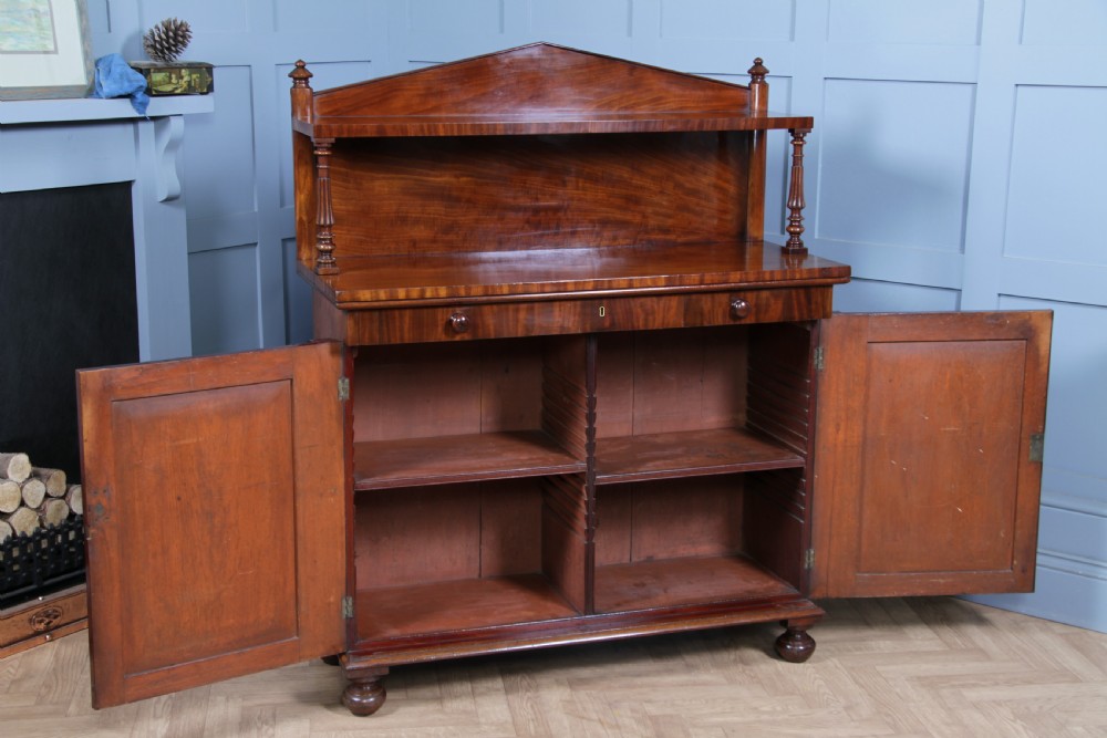 Original Antique Regency Georgian Flame Grain Mahogany Chiffonier Sideboard 1820 View V
