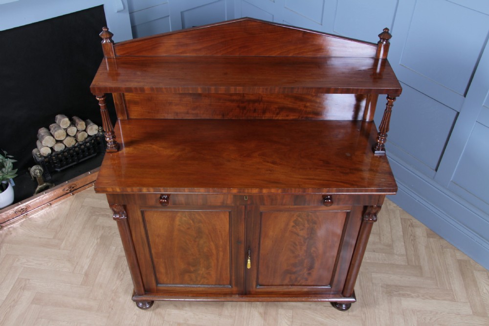 Original Antique Regency Georgian Flame Grain Mahogany Chiffonier Sideboard 1820 View VI