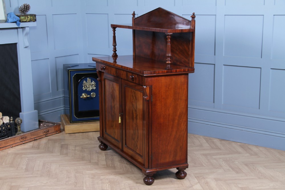 Original Antique Regency Georgian Flame Grain Mahogany Chiffonier Sideboard 1820 View VII